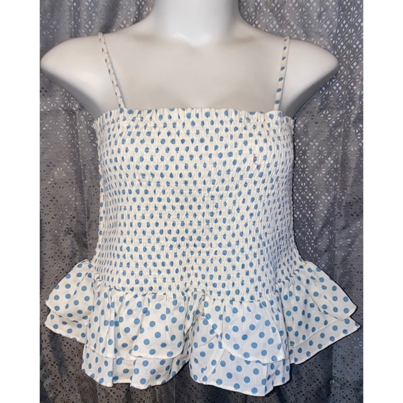 girl soul Tops - ⬇️Polka dot smocked layered cami